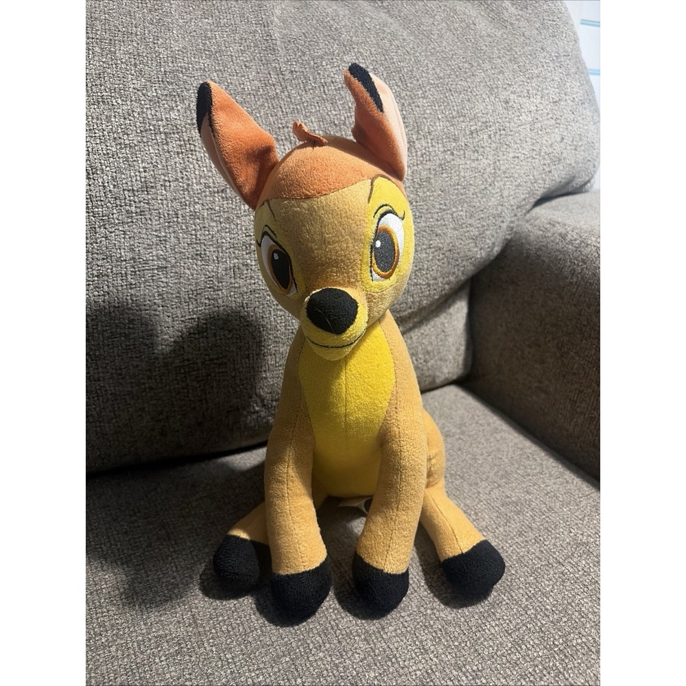 Bambi Faline 11" Plush Sitting Stuffed Animal  Disney Deer Fawn Embroidered Eyes
